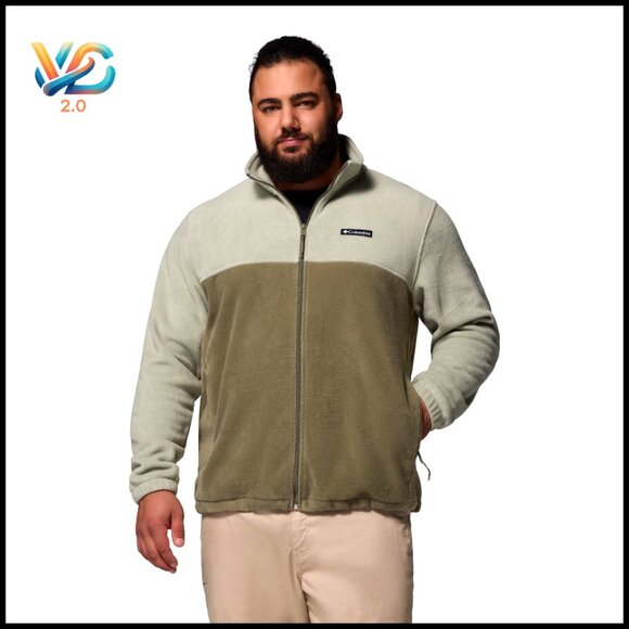 Men's Full Zip Fleece Jacket with Zippered Pockets Regular Fit